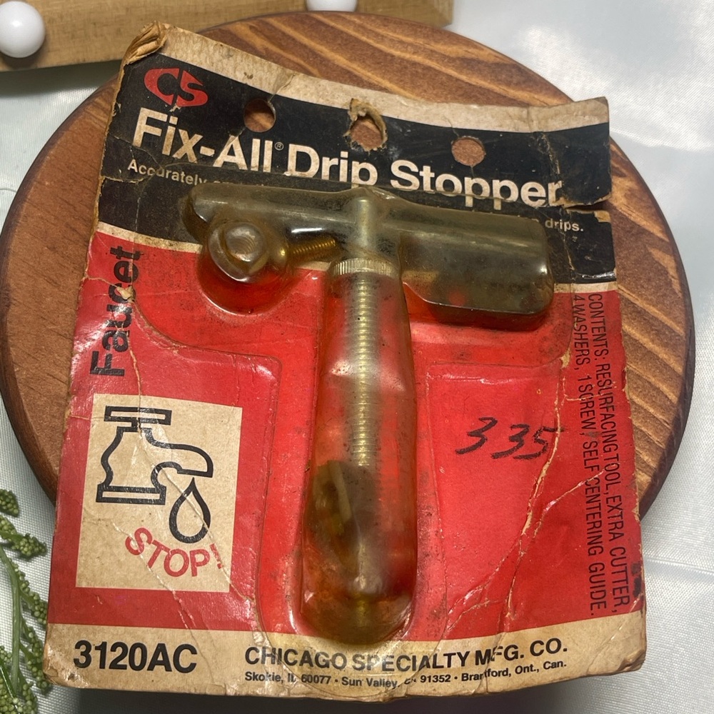 Vintage Chicago Specialty MFG Co. Fix-All Drip Stopper – Model 3120AC.